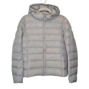 Uniqlo Hooded Down Packable Jacket XS Light Gray